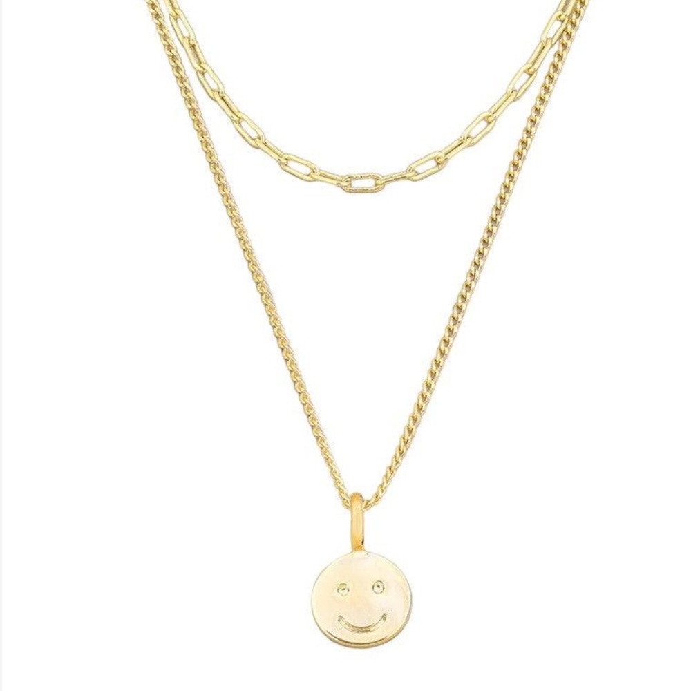 Adorable two layer smile necklace
